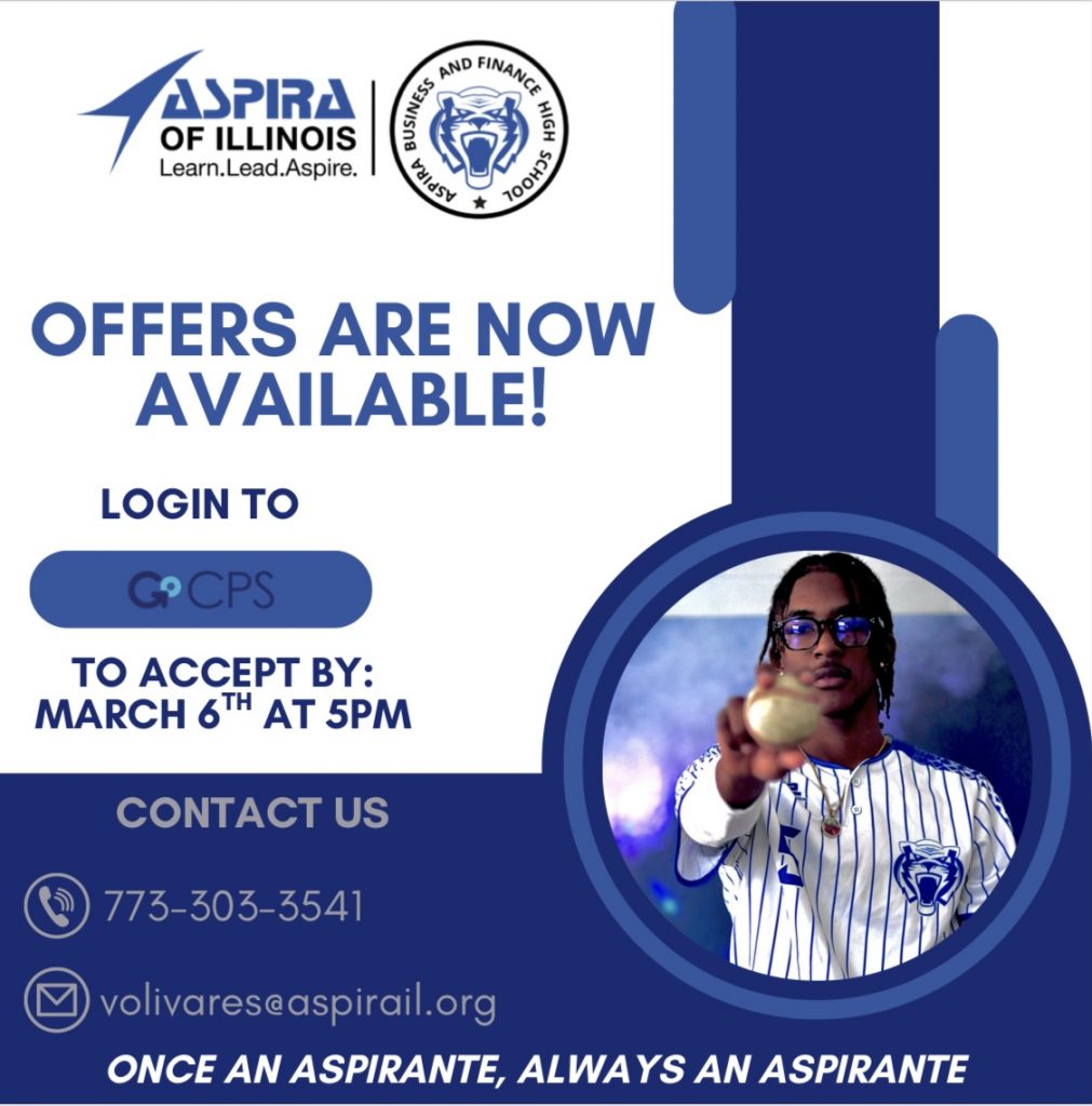 Accept Your 9th Grade GoCPS Offer for Aspira Business and Finance